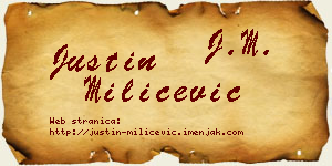 Justin Milićević vizit kartica